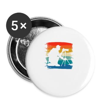 Retro Vintage Classic Photographer Photography - Buttons large 2.2''/56 mm (5-pack) - white - Front