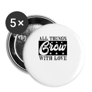 Garten Mädchen Gärtnerin Frauen Kinder Ehefrau - Buttons groß 56 mm (5er Pack) - Weiß - Vorne