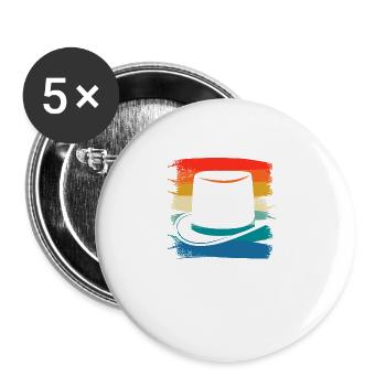 Retro Vintage Classic Magician Magic Trick - Buttons groß 56 mm (5er Pack) - Weiß - Vorne