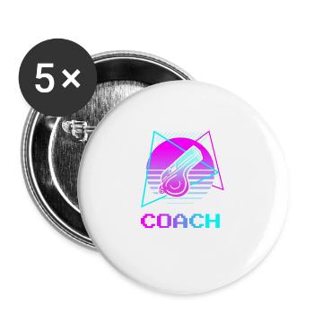 Rétro Vintage Classic Coach Coaching - Lot de 5 grands badges (56 mm) - blanc - Devant