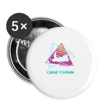Artisanat Vintage Classique Rétro - Lot de 5 grands badges (56 mm) - blanc - Devant