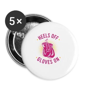 Boxer Girl Boxing Box Club, Women's Women Boxer - Buttons large 2.2''/56 mm (5-pack) - white - Front