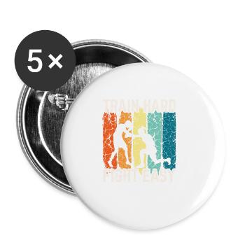 Boxen Martial Arts Boxing Box Club Boxer - Buttons large 2.2''/56 mm (5-pack) - white - Front