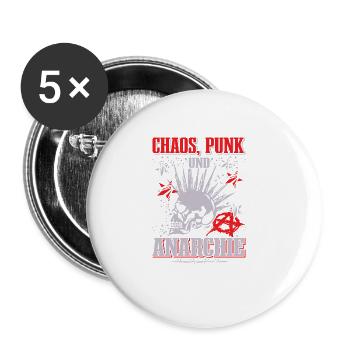 Punk Rock Pogo Anarchie Punks Punk Rocker Punk - Lot de 5 grands badges (56 mm) - blanc - Devant