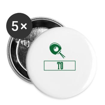 Tischtennis Ping Pong Spieler Verein Club Outfit! - Buttons groß 56 mm (5er Pack) - Weiß - Vorne