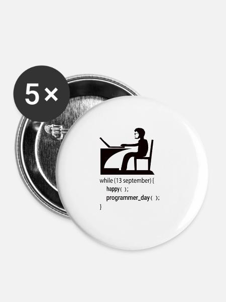 Softwareentwickler Programmierer Geschenk - Buttons groß 56 mm (5er Pack) - Weiß