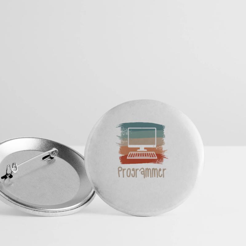 Retro Vintage Programmer Computer Programming Buttons large 2.2''/56 mm (5-pack)