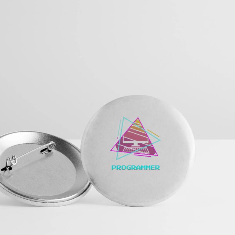 Retro Programmer Computer Programming Buttons groß 56 mm (5er Pack)