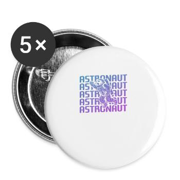 Rétro Vintage Classic Astronaut Aeronautic - Lot de 5 grands badges (56 mm) - blanc - Devant