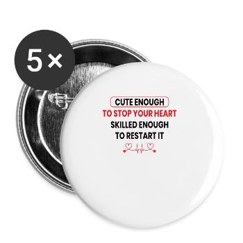 eating anesthesiologist repeat sleep laboratory - Buttons large 2.2''/56 mm (5-pack) - white - Front