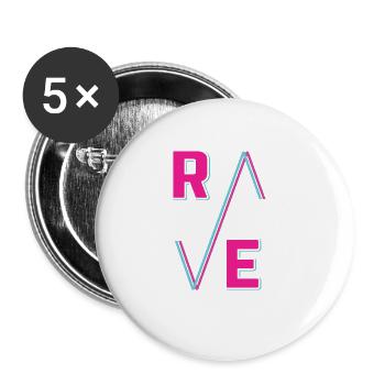 Techno House Party EDM Festival Goa Electro Rave - Lot de 5 grands badges (56 mm) - blanc - Devant