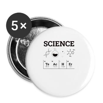 Chemie Chemiker Wissenschaftler Lehrer Master - Buttons groß 56 mm (5er Pack) - Weiß - Vorne