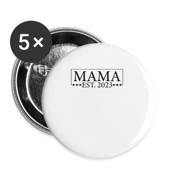 Maman 23 Annonce Mère Bébé Futur maman 2023 - Lot de 5 grands badges (56 mm) - blanc - Devant