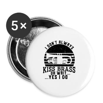 Trumpeter Trumpet Instrument Brass Music - Buttons large 2.2''/56 mm (5-pack) - white - Front