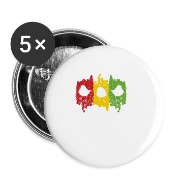 Good Vibes Only Rastafari Rasta Jamaica Reggae - Buttons groß 56 mm (5er Pack) - Weiß - Vorne