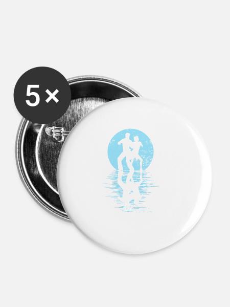 Tänzer Tanzpaar Tanzen, Tanz Rumba Fox Tango Salsa - Buttons groß 56 mm (5er Pack) - Weiß