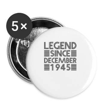 Legenden Geburtstag Dezember 1945 geboren Geschenk - Buttons groß 56 mm (5er Pack) - Weiß - Vorne