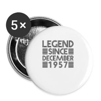 Legenden Geburtstag Dezember 1957 geboren Geschenk - Buttons groß 56 mm (5er Pack) - Weiß - Vorne