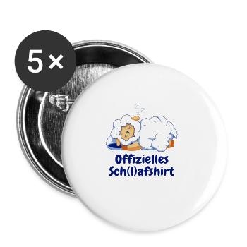 Schaf Offizielles Schlafshirt - Buttons groß 56 mm (5er Pack) - Weiß - Vorne