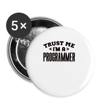 Software Developer Programmer Gift - Buttons large 2.2''/56 mm (5-pack) - white - Front