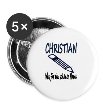 Ich bin Christian ich heiße Christain Geschenkidee - Buttons groß 56 mm (5er Pack) - Weiß - Vorne