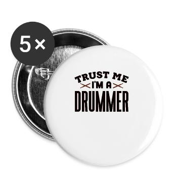 Drummer Drums Musicians - Buttons large 2.2''/56 mm (5-pack) - white - Front