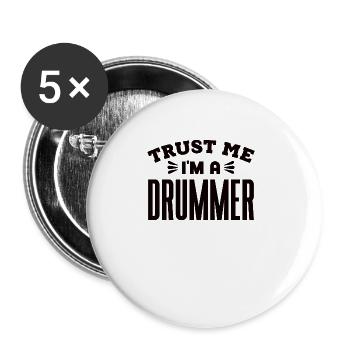 Drummer Drums Musicians - Buttons large 2.2''/56 mm (5-pack) - white - Front