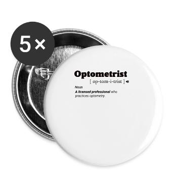 Augenoptiker Optometrist Optiker Augenarzt Kaffee - Buttons groß 56 mm (5er Pack) - Weiß - Vorne