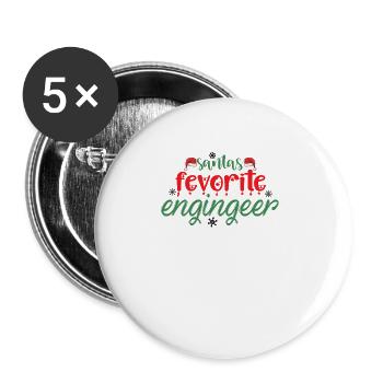 Santa's dearest engineer gift - Buttons large 2.2''/56 mm (5-pack) - white - Front