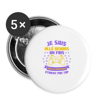 Je Suis Allé Dehors Un Fois Les Graphismes Etaient - Lot de 5 grands badges (56 mm) - blanc - Devant