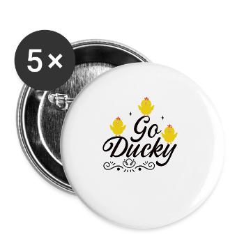 Duck family Rubber ducks Bathing duck Duck - Buttons large 2.2''/56 mm (5-pack) - white - Front