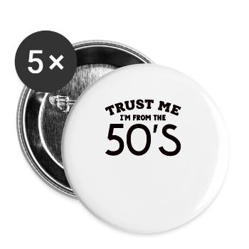 Geboren In Den 50er Jahren Geschenk Geburtstag - Buttons groß 56 mm (5er Pack) - Weiß - Vorne