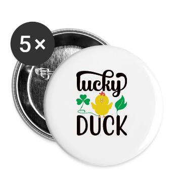 Famille des canards Canards en caoutchouc Canard de baignade Canard - Lot de 5 grands badges (56 mm) - blanc - Devant