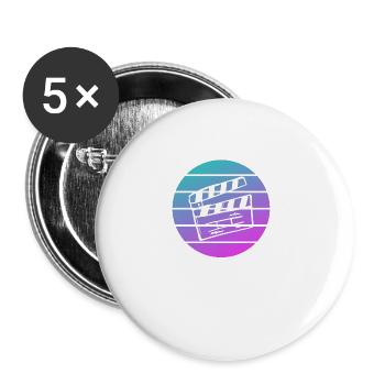 Retro Réalisateur Réalisation Cinéaste - Lot de 5 grands badges (56 mm) - blanc - Devant