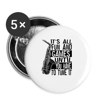 Saxophone Saxophone player - Buttons large 2.2''/56 mm (5-pack) - white - Front