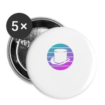 Retro Magicien Magique Magie - Lot de 5 grands badges (56 mm) - blanc - Devant