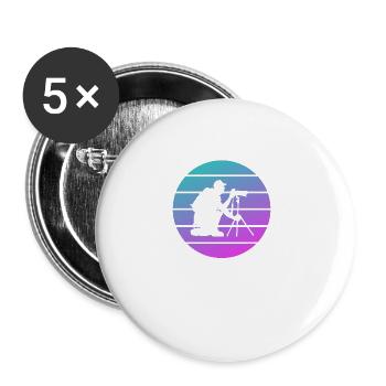 Retro Photographe Photographie Photographier - Lot de 5 grands badges (56 mm) - blanc - Devant