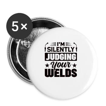 Welder Profession Heat Steel Gas TIG MAG Welding - Buttons large 2.2''/56 mm (5-pack) - white - Front