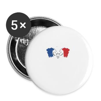 Je Peux Pas J'ai Sanglier Chasseur Chasse - Lot de 5 grands badges (56 mm) - blanc - Devant