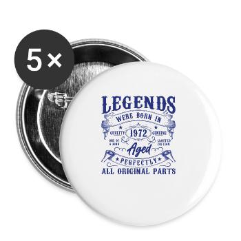 Original 1972 Vintage Vintage Rétro Anniversaire - Lot de 5 grands badges (56 mm) - blanc - Devant