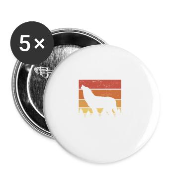 Echte Männer riechen wie Kojote Haustiere Jäger Kojoten - Buttons groß 56 mm (5er Pack) - Weiß - Vorne