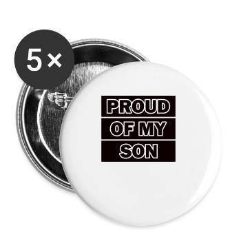 Je suis fier de mon fils - Lot de 5 grands badges (56 mm) - blanc - Devant