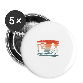 Je Peux Pas J'ai Camping Car Campeur Camp - Lot de 5 grands badges (56 mm) - blanc - Devant