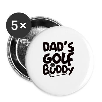 Golf Sohn Legende Vater Golfpartner - Buttons groß 56 mm (5er Pack) - Weiß - Vorne