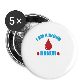 Blood donation Blood donations Blood donors - Buttons large 2.2''/56 mm (5-pack) - white - Front
