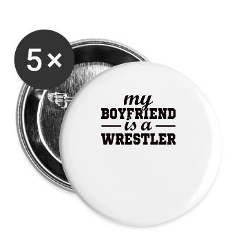 Lutte Lutte Cadeau de lutteur lutteur - Lot de 5 grands badges (56 mm) - blanc - Devant