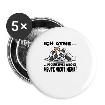 Schlafender Panda Mit Plüschtier Schlaf - Buttons groß 56 mm (5er Pack) - Weiß - Vorne