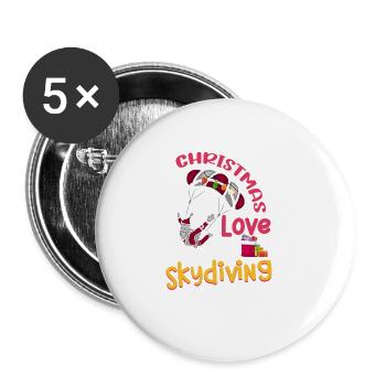 Skydive Skydive Christmas Love and Skydiving - Buttons large 2.2''/56 mm (5-pack) - white - Front