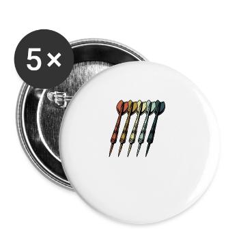 Équipe de fléchettes Association de fléchettes - Lot de 5 grands badges (56 mm) - blanc - Devant