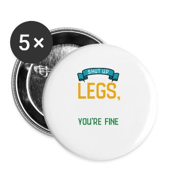 Lustiges Marathon Läufer Laufen Cross Country - Buttons groß 56 mm (5er Pack) - Weiß - Vorne